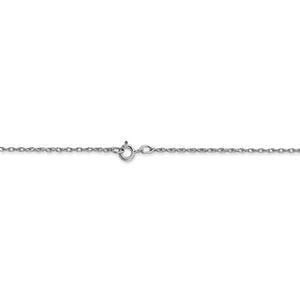 14k White Gold 0.7mm Cable Rope Necklace Choker Pendant Chain