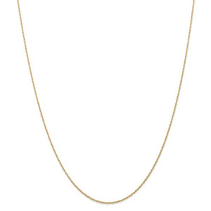 14k Yellow Gold 0.7mm Cable Rope Necklace Choker Pendant Chain