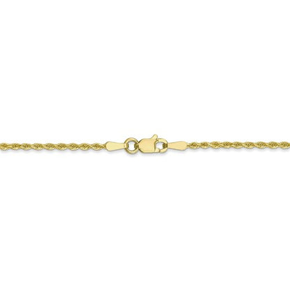 10k yellow gold 1.75mm diamond cut rope bracelet anklet necklace pendant chain