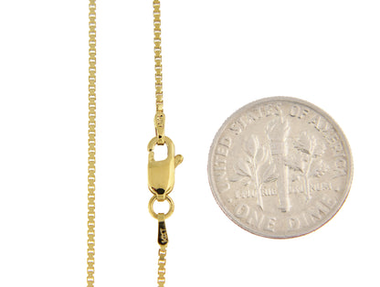 14k yellow gold 1mm box bracelet anklet choker necklace pendant chain