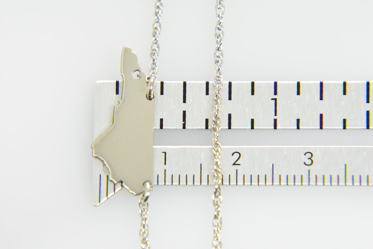 14k gold 10k gold silver north carolina nc state map necklace heart personalized city