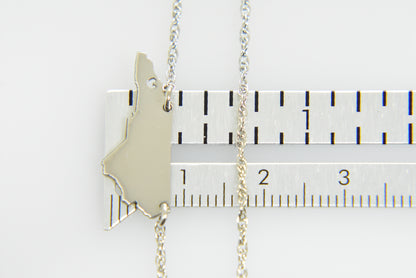 14k gold 10k gold silver north carolina nc state map necklace heart personalized city