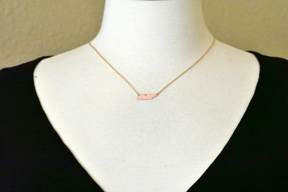 14k gold 10k gold silver tennessee tn state map necklace heart personalized city