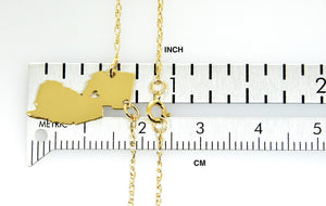 14k Gold 10k Gold Silver New Jersey NJ State Map Necklace Heart Personalized City
