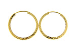 Load image into Gallery viewer, 14k Yellow Gold Diamond Cut Square Tube Round Endless Hoop Earrings 20mm x 1.35mm
