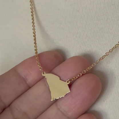 14K Gold or Sterling Silver South Carolina SC State Name Necklace Personalized Monogram