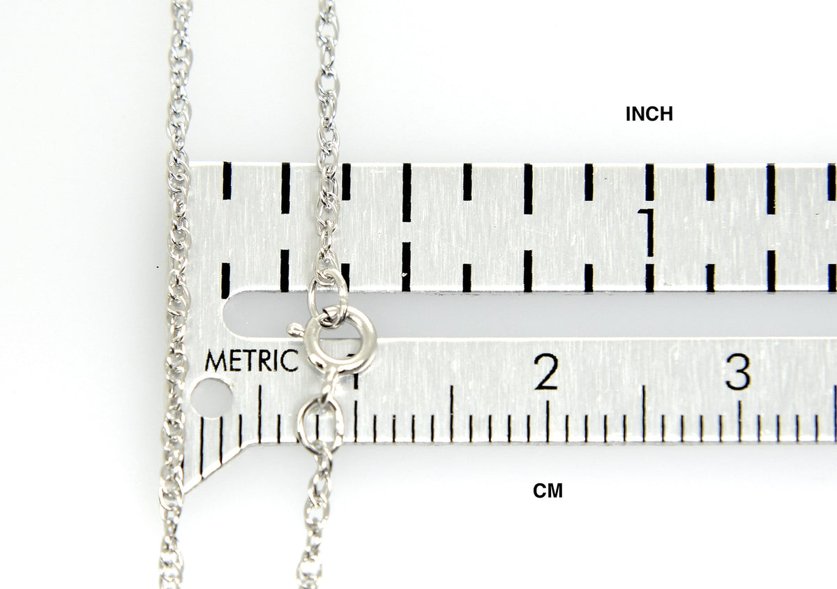 14k white gold 1.15mm cable rope necklace choker pendant chain
