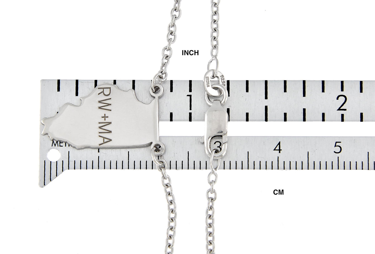 14k gold or sterling silver illinois il state name necklace personalized monogram
