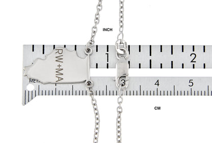 14k gold or sterling silver illinois il state name necklace personalized monogram