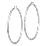 Load image into Gallery viewer, 14K White Gold 2.83 inch Diameter Extra Large Giant Gigantic Diamond Cut Round Classic Hoop Earrings  Lightweight 72mm x 3mm
