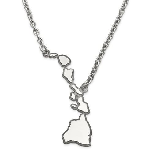 14k gold or sterling silver hawaii hi state necklace personalized monogram
