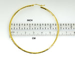 Charger l&#39;image dans la galerie, 14k Yellow Gold Diamond Cut Classic Round Hoop Earrings 60mm x 2mm
