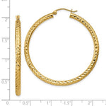 Load image into Gallery viewer, 14K Yellow Gold Diamond Cut Classic Round Hoop Earrings 45mm x 3mm
