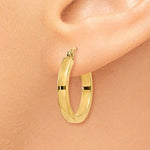 画像をギャラリービューアに読み込む, 14K Yellow Gold Square Tube Round Hoop Earrings 19mm x 3mm
