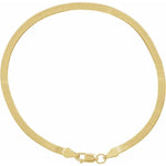 Ladda upp bild till gallerivisning, 14k Yellow White Gold 2.8mm Flexible Herringbone Bracelet Anklet Choker Necklace Pendant Chain
