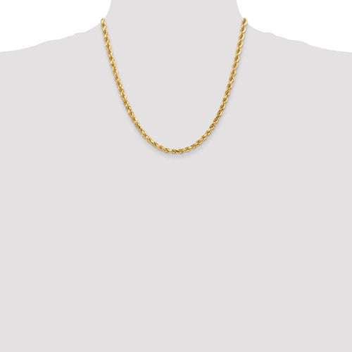 14k solid yellow gold 4.5mm diamond cut rope bracelet anklet choker necklace pendant chain