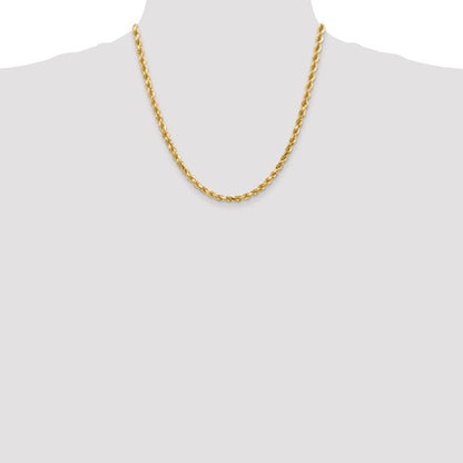 14k solid yellow gold 4.5mm diamond cut rope bracelet anklet choker necklace pendant chain