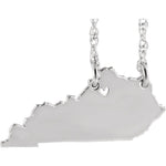 Load image into Gallery viewer, 14k Gold 10k Gold Silver Kentucky State Map Necklace Heart Personalized City
