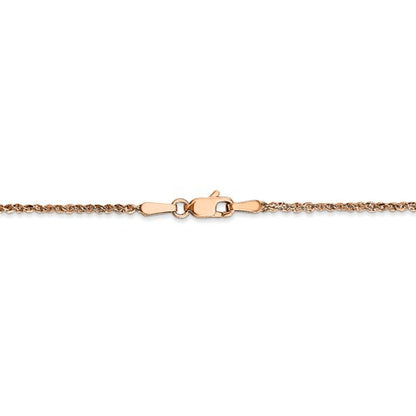14k rose gold 1.7mm rope bracelet anklet choker necklace pendant chain
