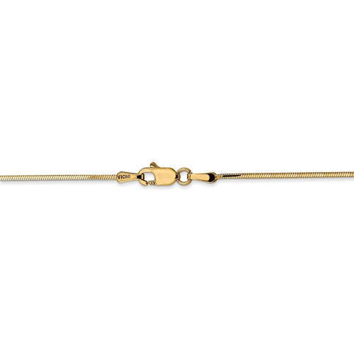 14K Yellow Gold 1.2mm Octagonal Snake Bracelet Anklet Necklace Choker Pendant Chain