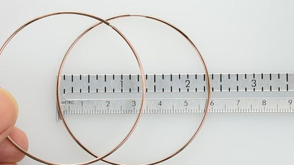 14k Rose Gold Classic Endless Round Hoop Earrings 60mm x 1.25mm