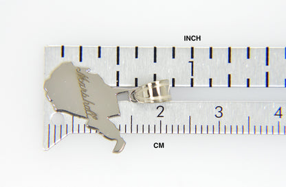 14k gold or sterling silver west virginia wv state map pendant charm personalized monogram