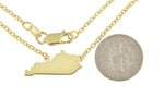 Załaduj obraz do przeglądarki galerii, 14K Gold or Sterling Silver Kentucky KY State Name Necklace Personalized Monogram
