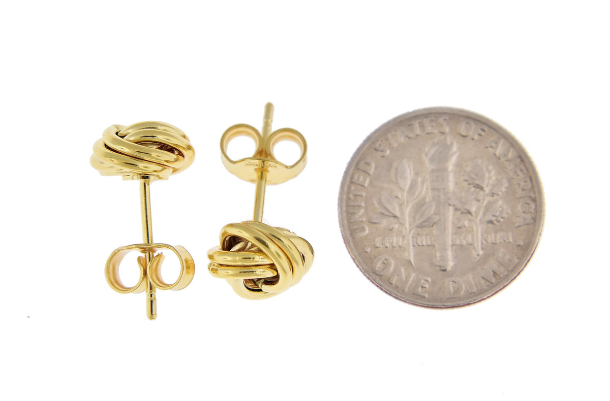 14k yellow gold 9mm classic love knot post earrings ckltl1123