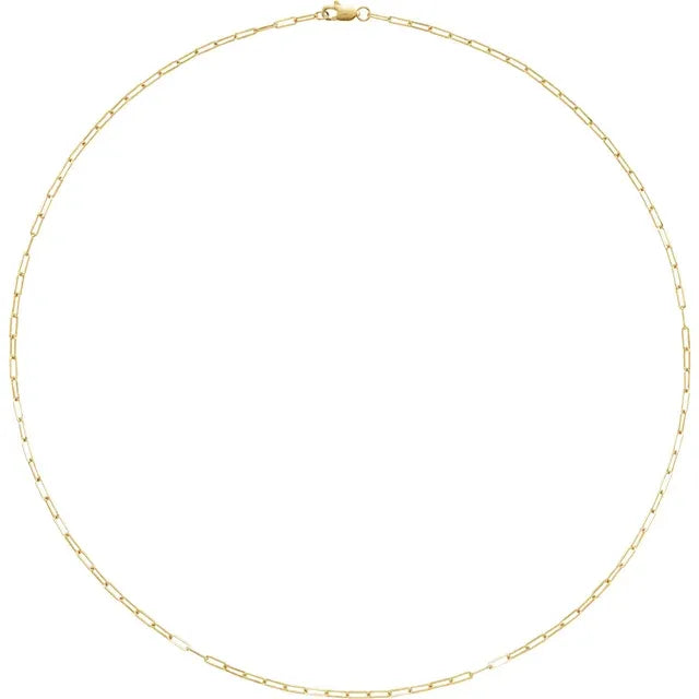 14k yellow rose white gold sterling silver 1.95mm elongated paper clip link bracelet anklet choker necklace pendant chain