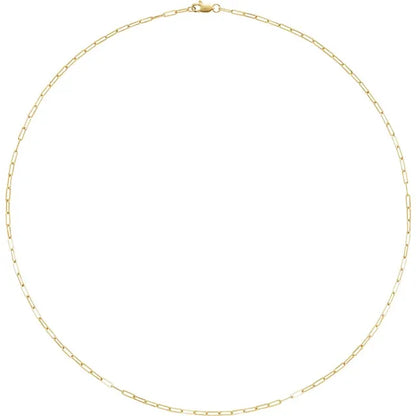 14k yellow rose white gold sterling silver 1.95mm elongated paper clip link bracelet anklet choker necklace pendant chain