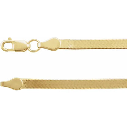 14k yellow white gold 2.8mm flexible herringbone bracelet anklet choker necklace pendant chain