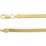Indlæs billede til gallerivisning 14k Yellow White Gold 2.8mm Flexible Herringbone Bracelet Anklet Choker Necklace Pendant Chain

