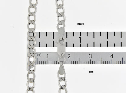 14k white gold 4.3mm curb bracelet anklet choker necklace pendant chain