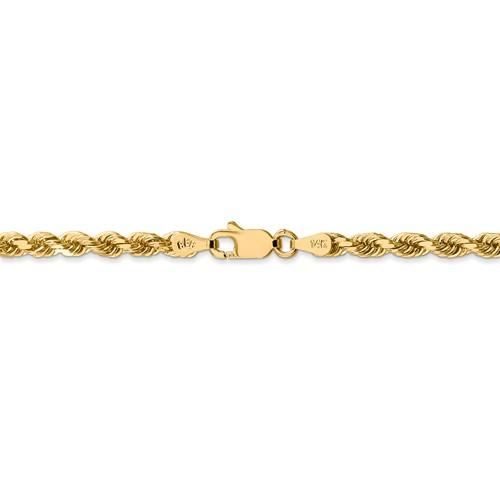 14k¬†Solid Yellow Gold 3.5mm Diamond Cut Rope Bracelet Anklet Necklace Pendant Chain