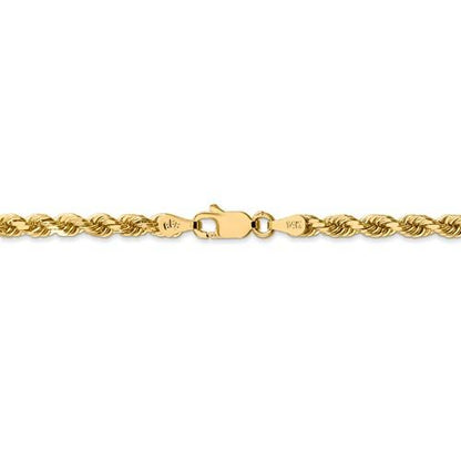 14k¬†solid yellow gold 3.5mm diamond cut rope bracelet anklet necklace pendant chain