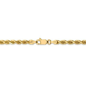 14k¬†Solid Yellow Gold 3.5mm Diamond Cut Rope Bracelet Anklet Necklace Pendant Chain