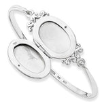 Load image into Gallery viewer, Sterling Silver Oval Locket Bangle Bracelet Custom Engraved Personalized Monogram

