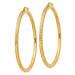 Load image into Gallery viewer, 14K Yellow Gold 2.17 inch Large Diamond Cut Classic Round Hoop Earrings 55mm x 3mm
