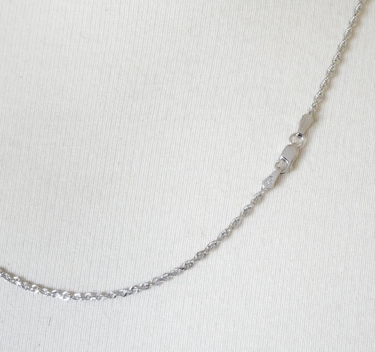10k white gold 1.85mm diamond cut quadruple rope bracelet anklet choker necklace pendant chain