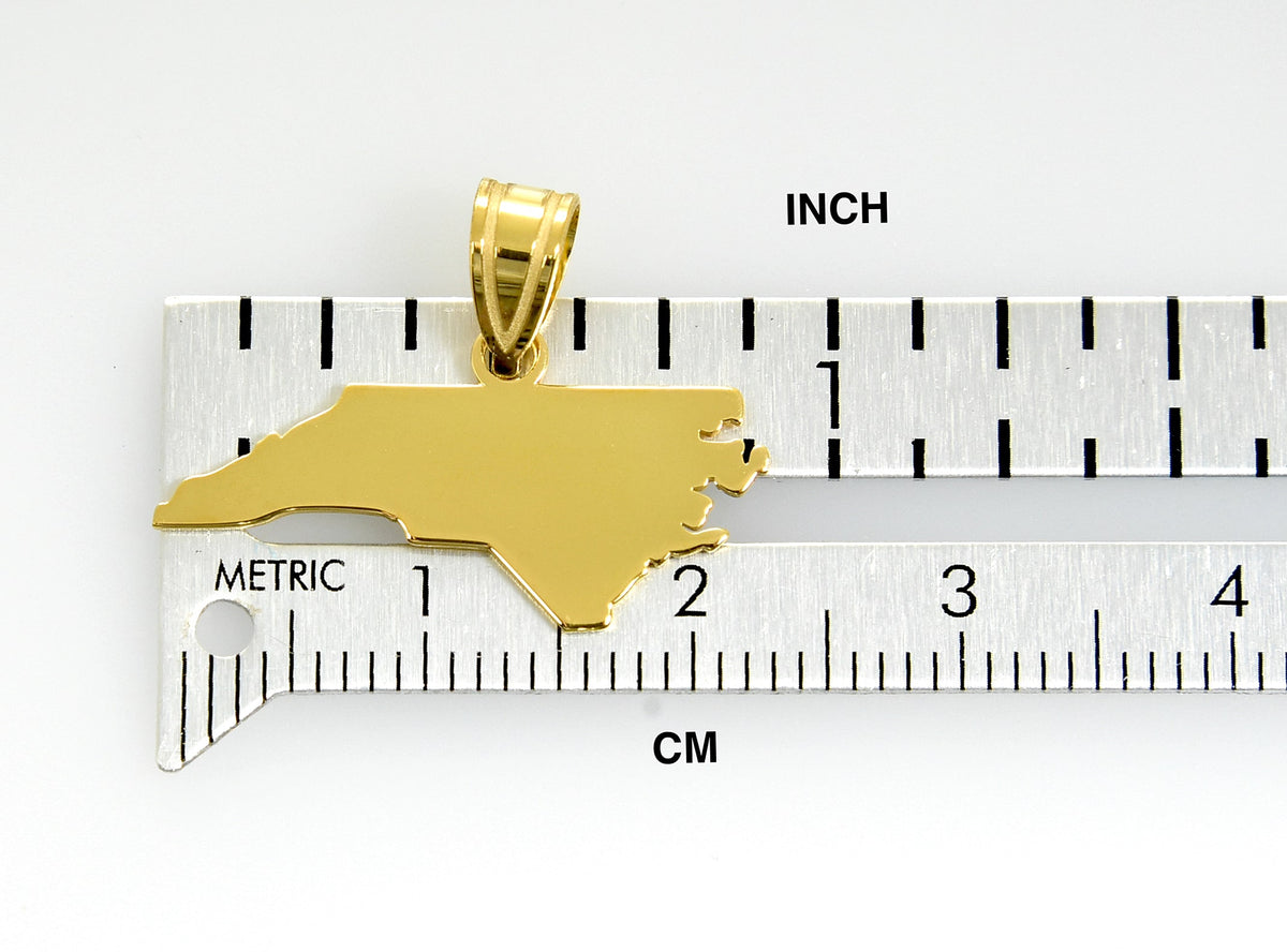 14k gold or sterling silver north carolina nc state map pendant charm personalized monogram