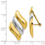 Charger l&#39;image dans la galerie, 14k Gold Two Tone Geometric Style Non Pierced Clip On Omega Back Earrings
