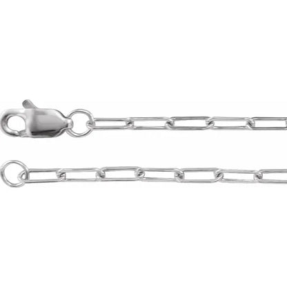14k yellow rose white gold sterling silver 1.95mm elongated paper clip link bracelet anklet choker necklace pendant chain