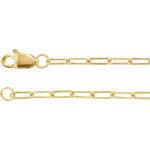 Carregar imagem no visualizador da galeria, 14K Yellow Rose White Gold Sterling Silver 1.95mm Elongated Paper Clip Link Bracelet Anklet Choker Necklace Pendant Chain
