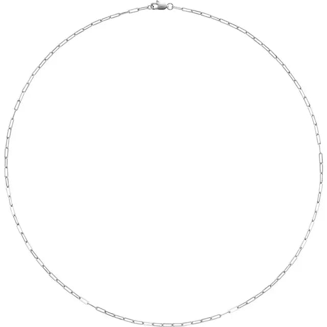 14k yellow rose white gold sterling silver 1.95mm elongated paper clip link bracelet anklet choker necklace pendant chain