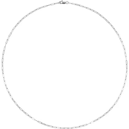 14k yellow rose white gold sterling silver 1.95mm elongated paper clip link bracelet anklet choker necklace pendant chain