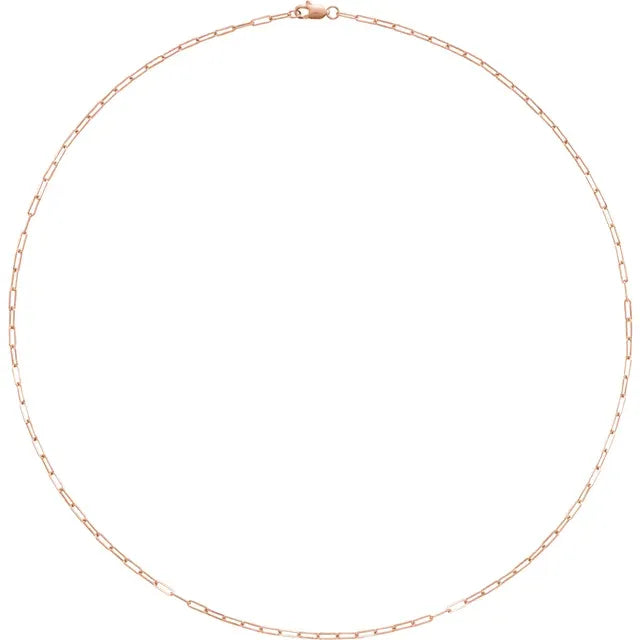 14k yellow rose white gold sterling silver 1.95mm elongated paper clip link bracelet anklet choker necklace pendant chain