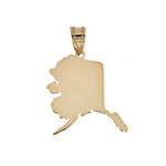 Load image into Gallery viewer, 14K Gold or Sterling Silver Alaska AK State Pendant Charm Personalized Monogram

