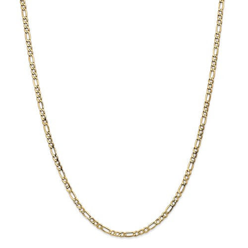 14K Yellow Gold 3.5mm Lightweight Figaro Bracelet Anklet Choker Necklace Chain