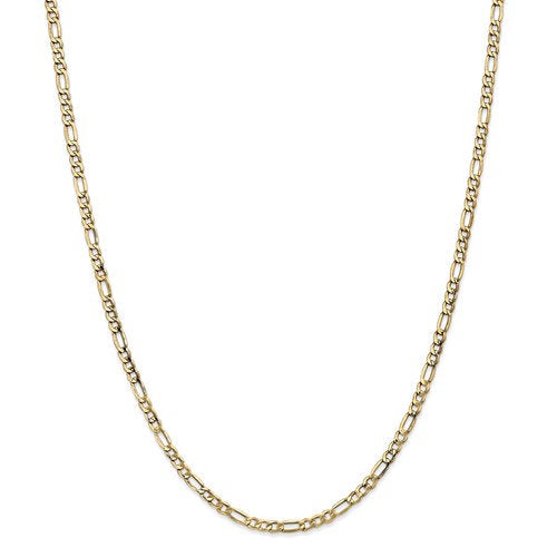 14k yellow gold 3.5mm lightweight figaro bracelet anklet choker necklace chain