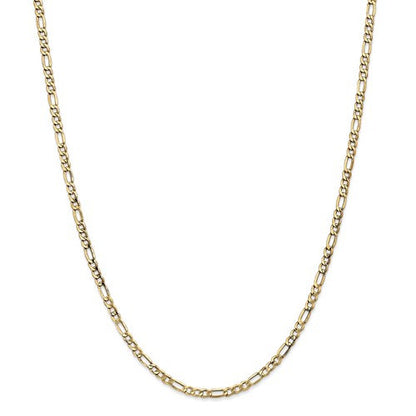 14k yellow gold 3.5mm lightweight figaro bracelet anklet choker necklace chain